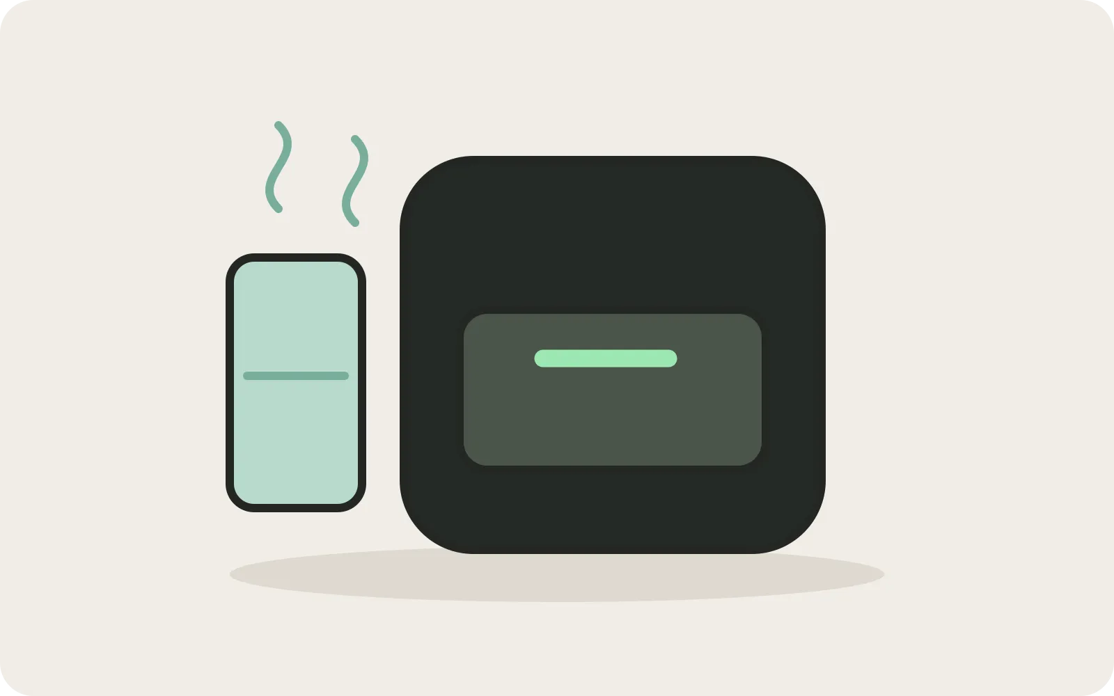 Editorial illustration of a steam cooker and its separate water reservoir